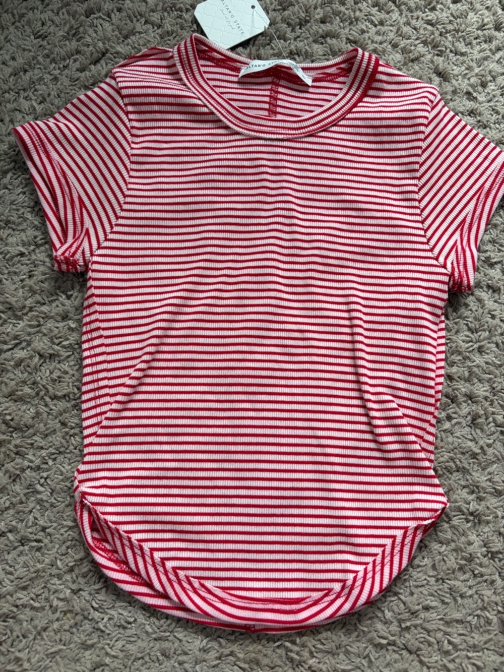Altard State Red & White Striped Short Sleeve Tee